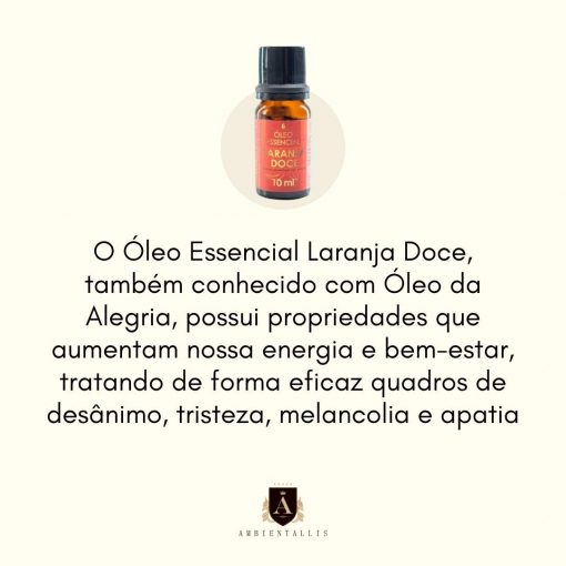 Óleo Essencial LARANJA DOCE (Óleo da Alegria) para Aromaterapia - 10 ml