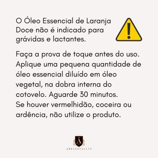 Óleo Essencial LARANJA DOCE (Óleo da Alegria) para Aromaterapia - 10 ml